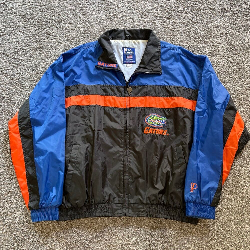 Vintage 90s Pro Player Florida Gators Full Zip Windbreaker Jacket Sz 2XL NCAA